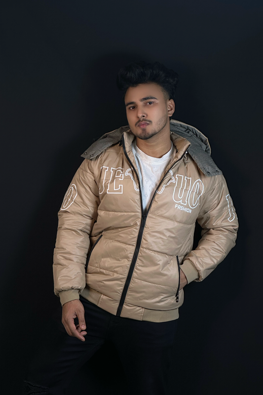 বিস্কিট কালার চায়না বম্বার জ্যাকেট-Windproof