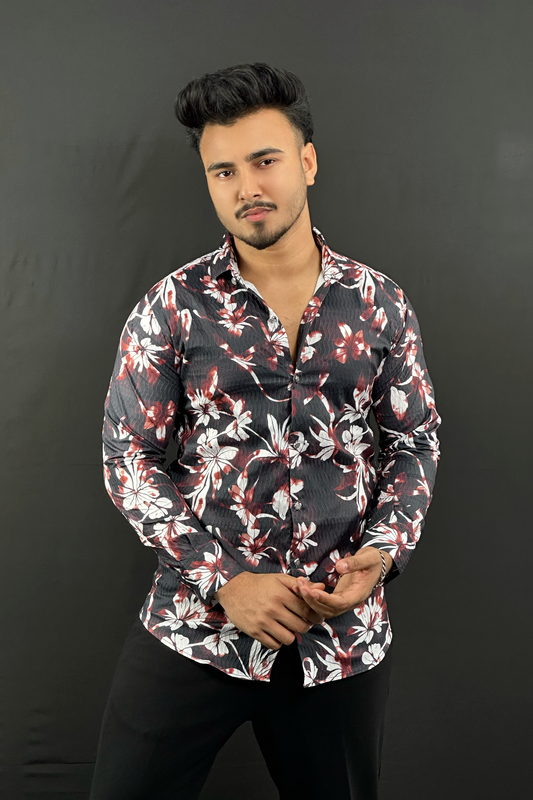 Black Colour Contrast Shirt |DF