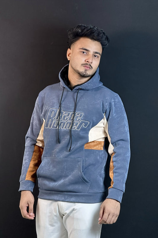 ডিপ ব্লু কালার চায়না হুডি-RUNNER