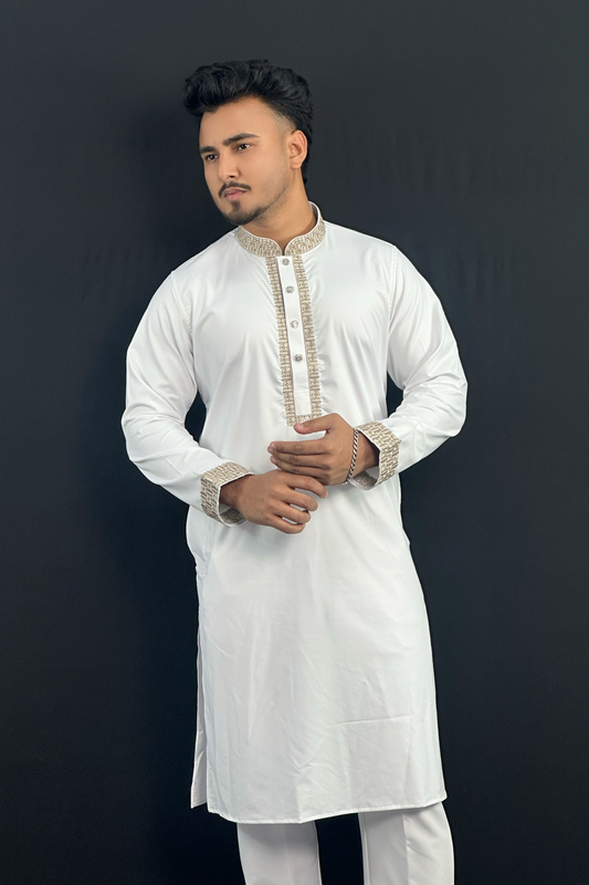 White Colour Premium Panjabi | JF