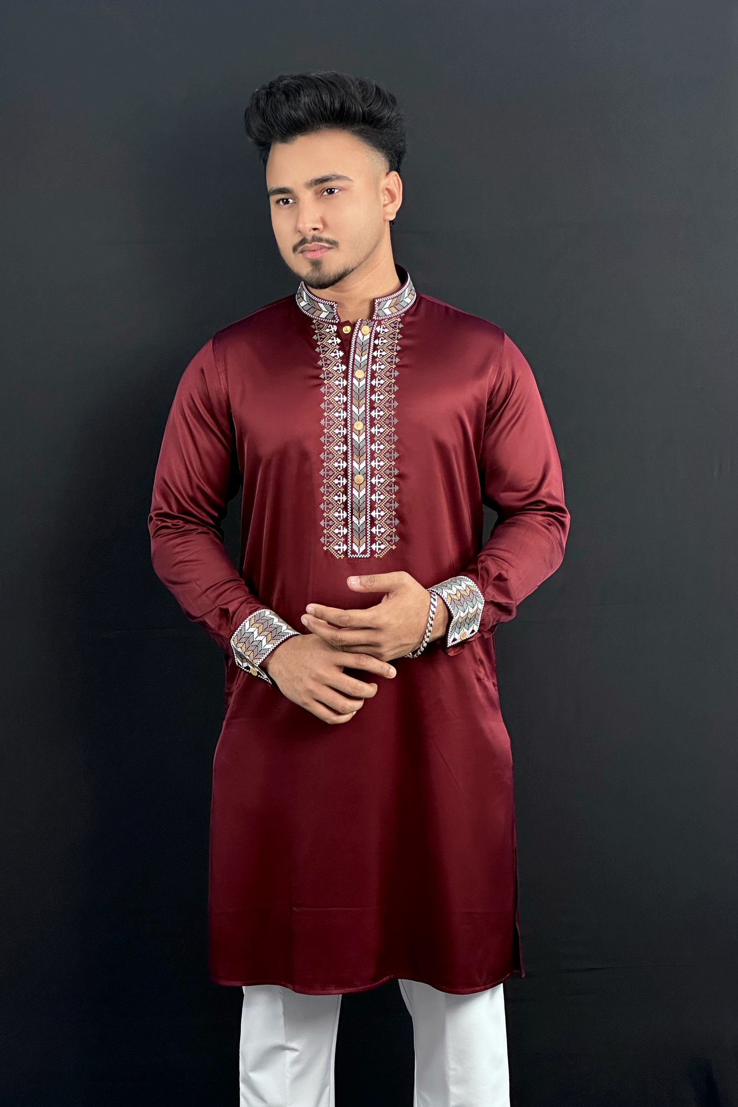 Meroon Colour Premium Panjabi |WGA