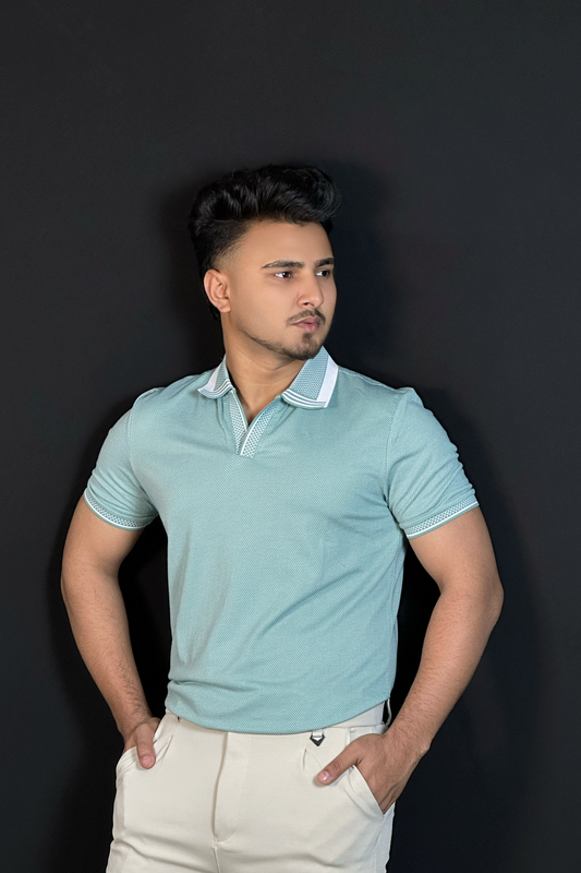 পেস্ট কালার পোলো টি-শার্ট-Mash