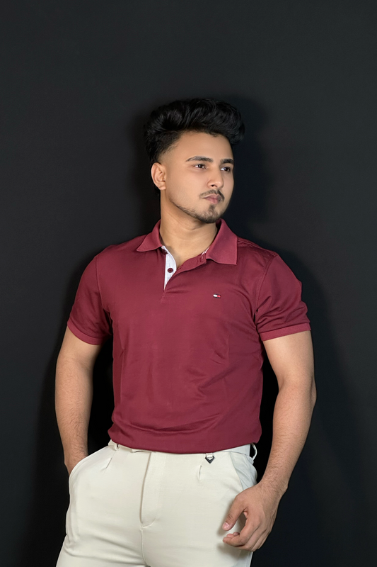 মেরুন, কালো, সাদা ৩ পিস্ পোলো টি-শার্ট-TMC