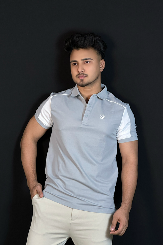 সিলভার ব্লু কালার পোলো টি-শার্ট-SR