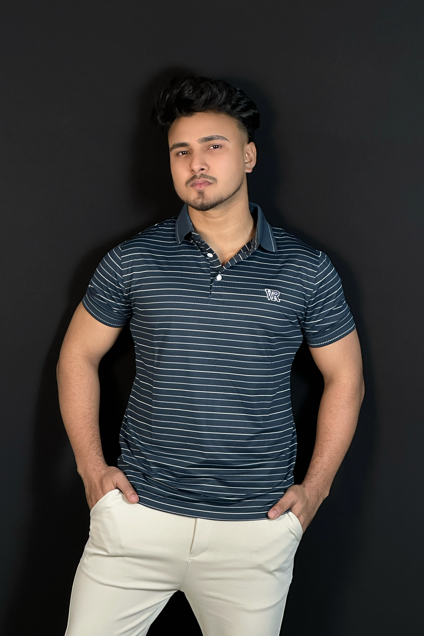 পেট্রল কালার পোলো টি-শার্ট-VR