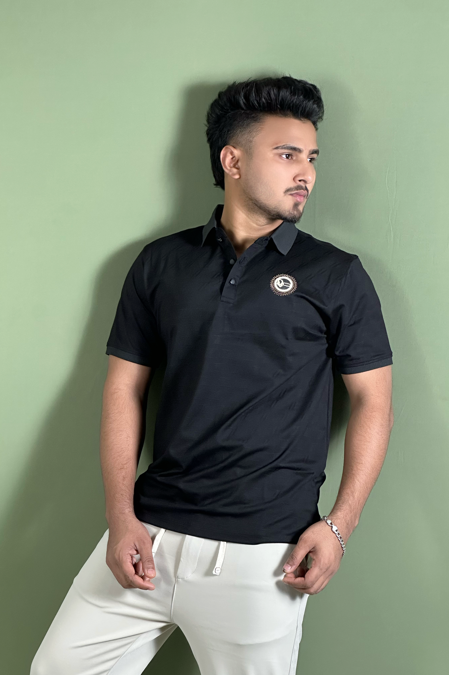 কালো কালার পোলো টি-শার্ট-Dior