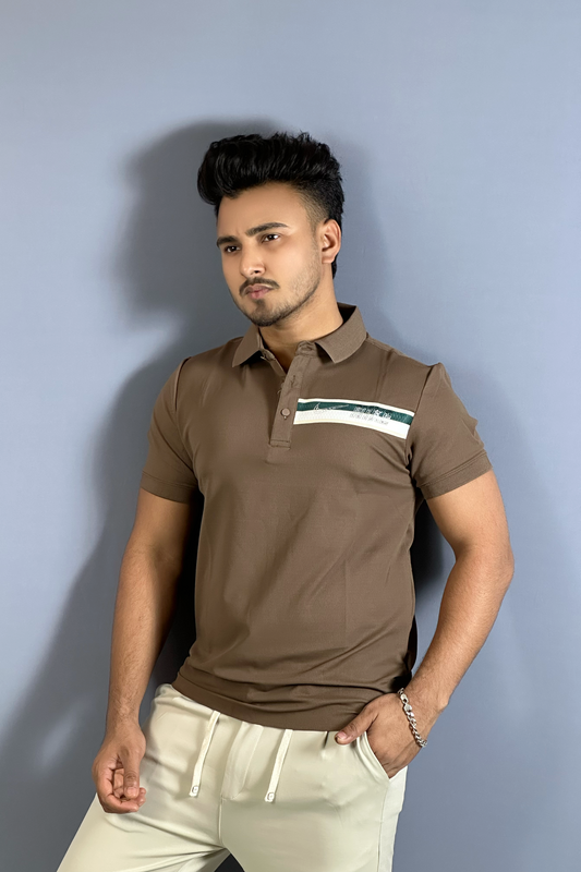 চকলেট কালার পোলো টি-শার্ট-Nike-Stone