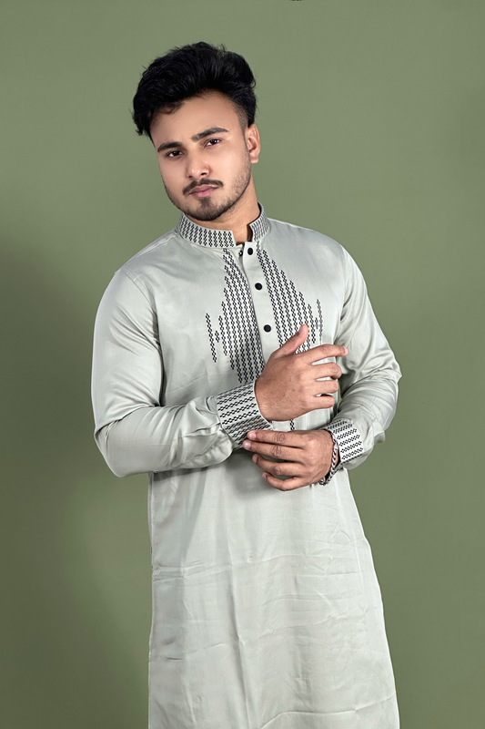Silver Colour Premium Panjabi |BE