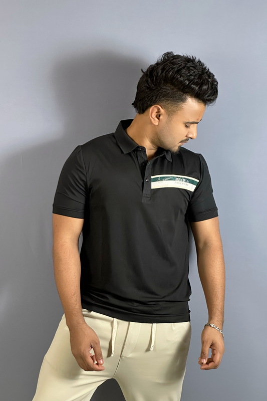 কালো কালার পোলো টি-শার্ট-Nike-Stone