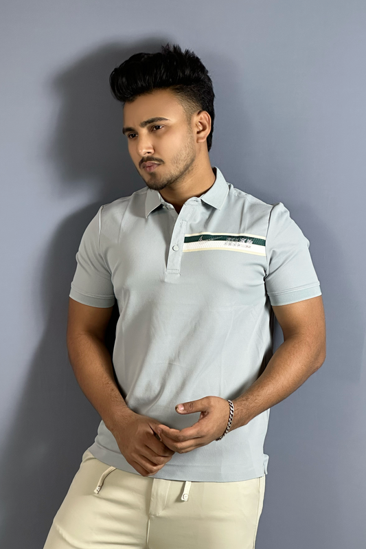 সিলভার ব্লু কালার পোলো টি-শার্ট-Nike-Stone