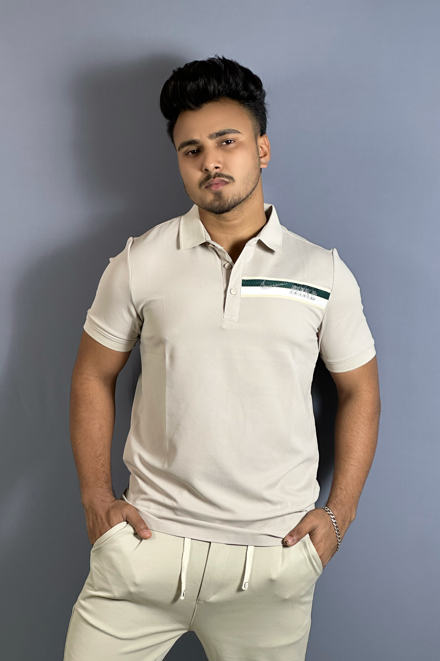 ক্রিম কালার পোলো টি-শার্ট-Nike-Stone