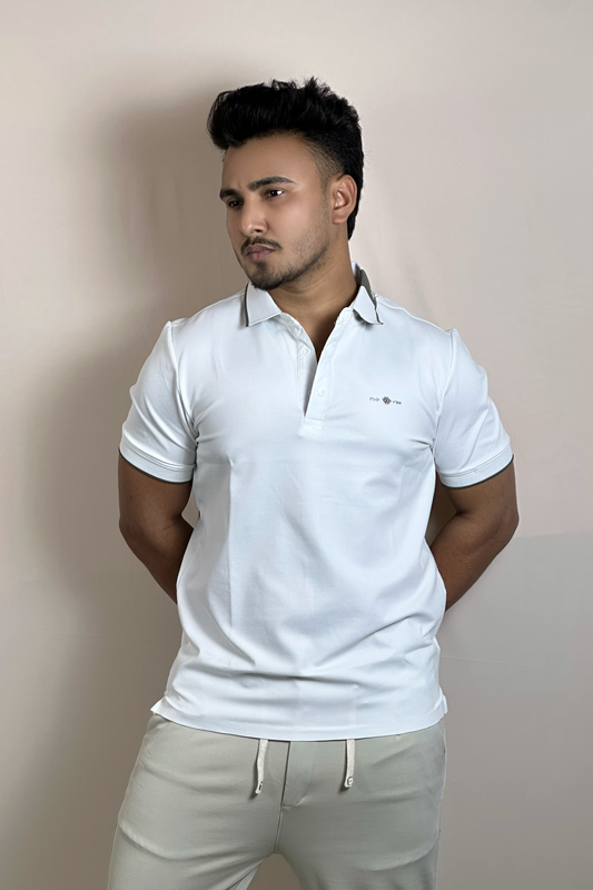 সাদা কালার পোলো টি-শার্ট-RAW