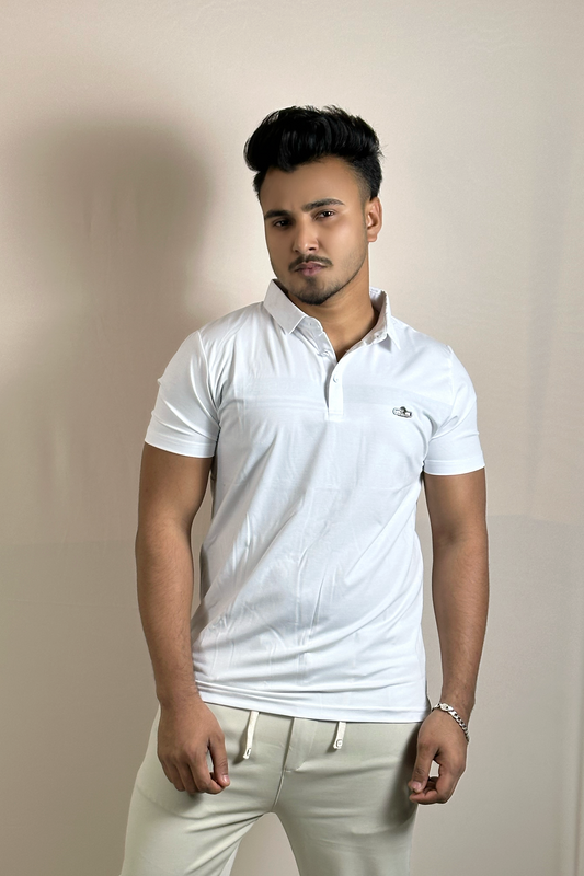 সাদা কালার পোলো টি-শার্ট-Varsa
