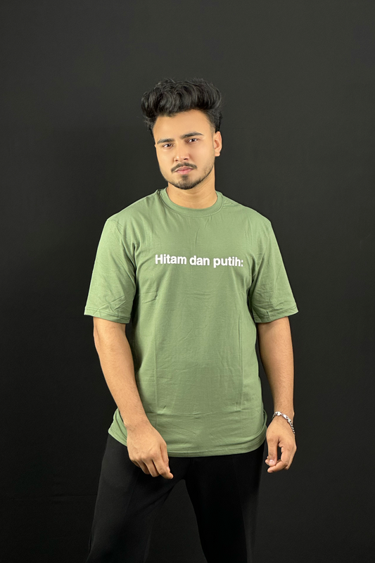 Green Colour T-Shirt |Hitam