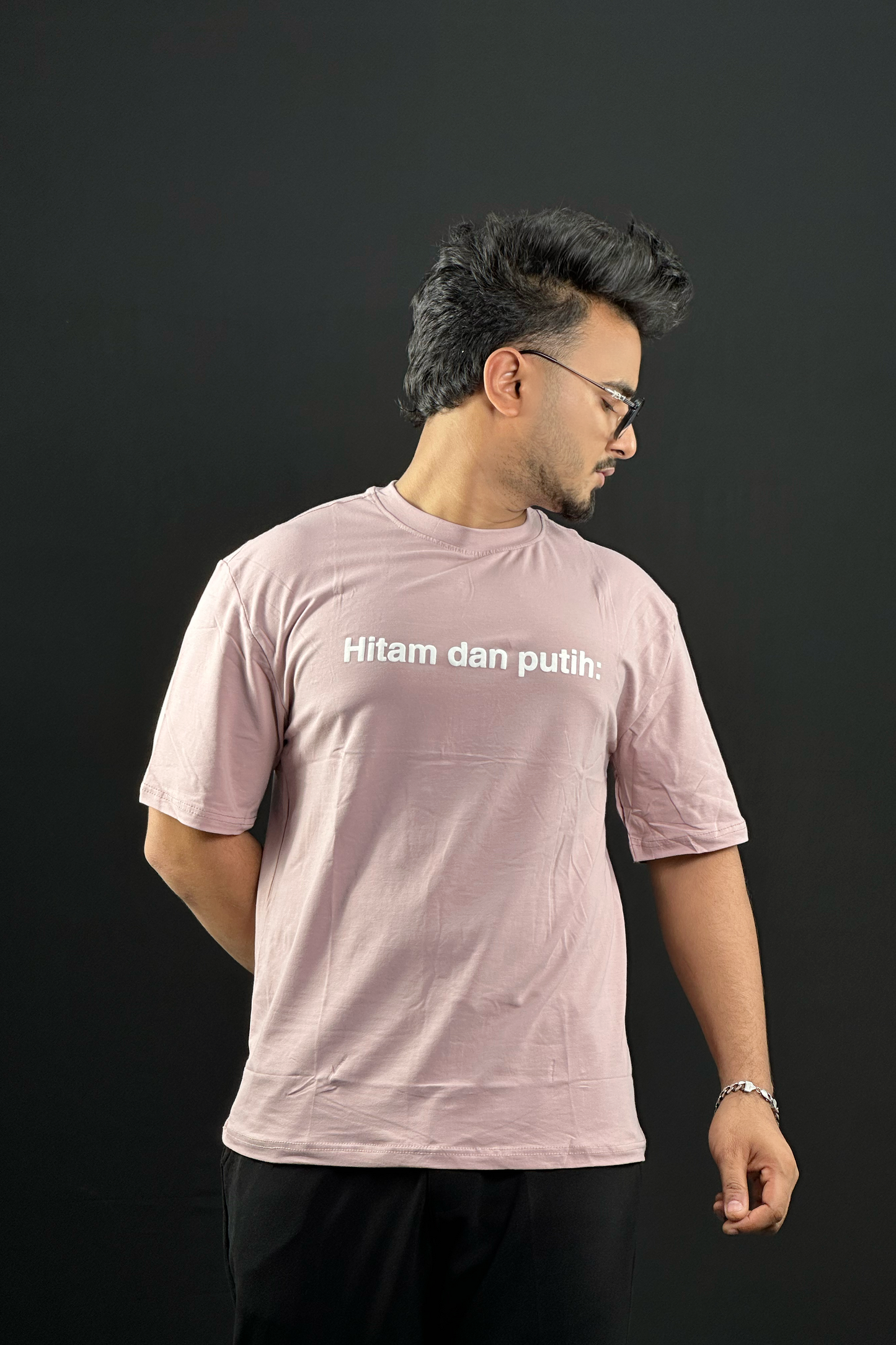 Light Pink Colour T-Shirt |Hitam