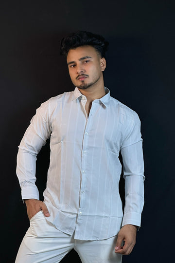 Silver White Old Money Shirt |OMS