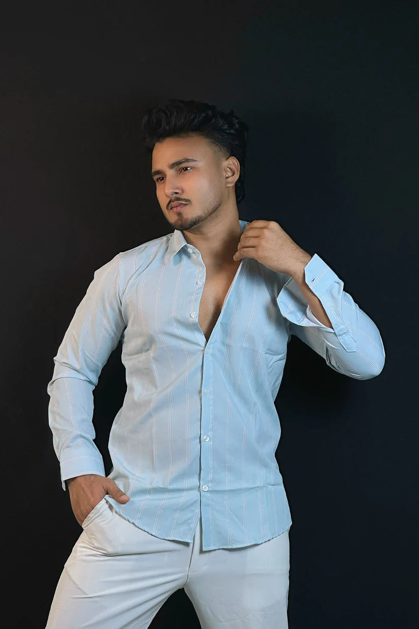Ice Blue Old Money Shirt |OMS