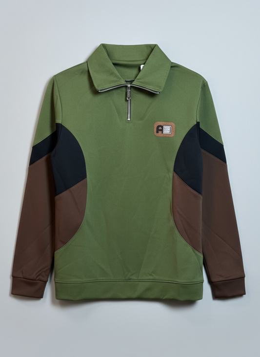 অলিভ কালার সোয়েটশার্ট-CONTRAST