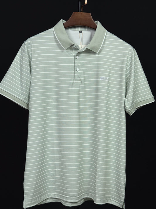 Lemon Colour Stripe Polo T-Shirt |Plus