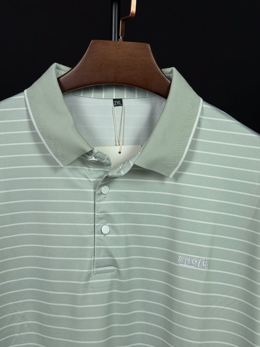 Lemon Colour Stripe Polo T-Shirt |Plus