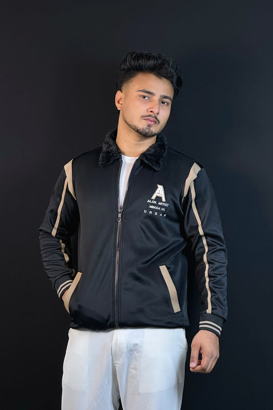 কালো কালার চায়না  জ্যাকেট-Sherpa