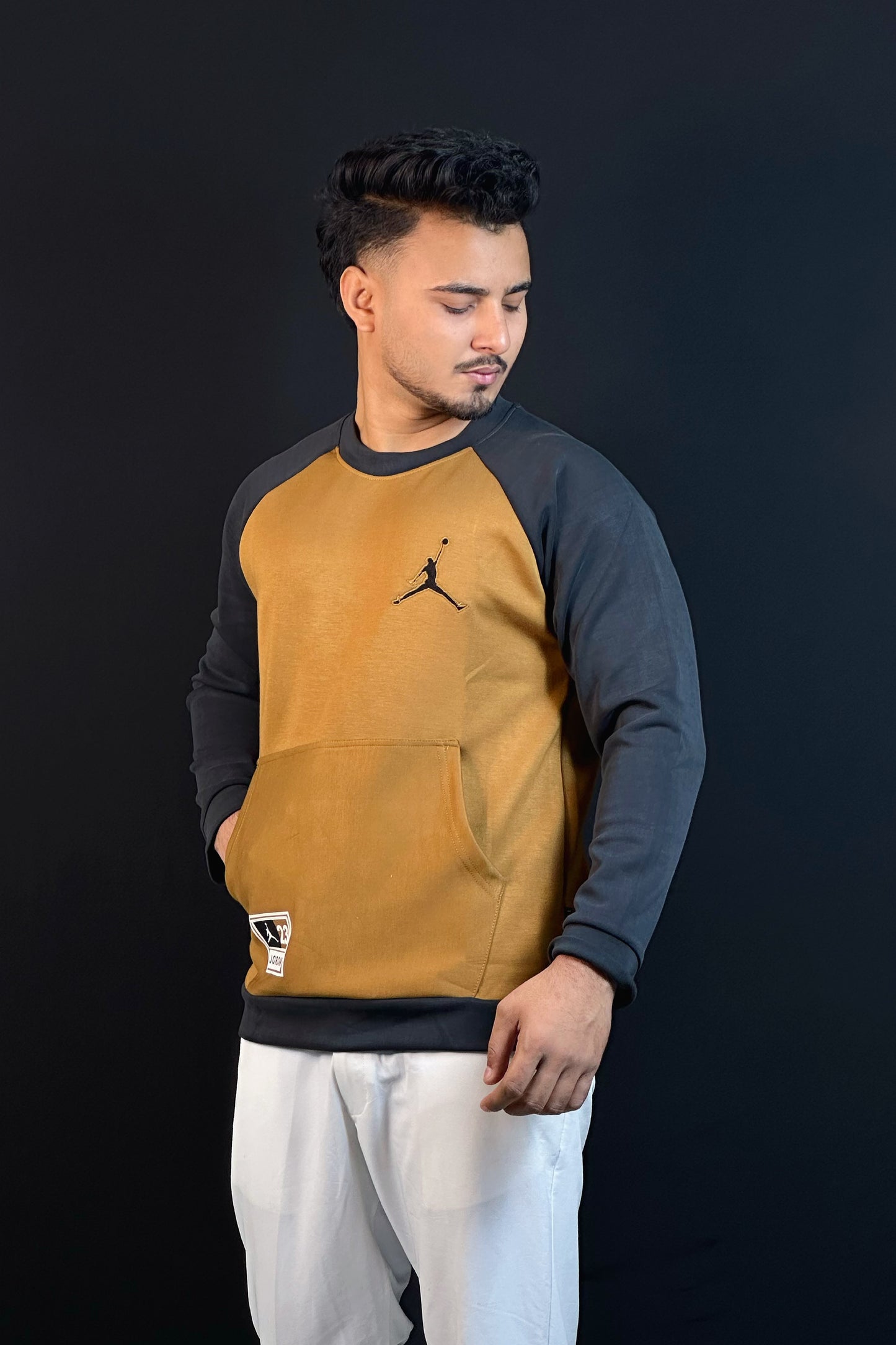 মাস্টার্ড ব্রাউন কালার সোয়েটশার্ট-JORDAN