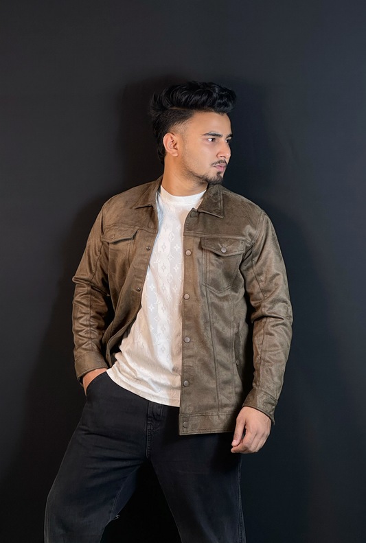 ডার্ক ব্রাউন কালার চায়না ভেলভেট জ্যাকেট-FABLE