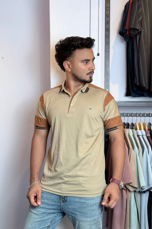 Khaki Colour Polo T-Shirt |UV