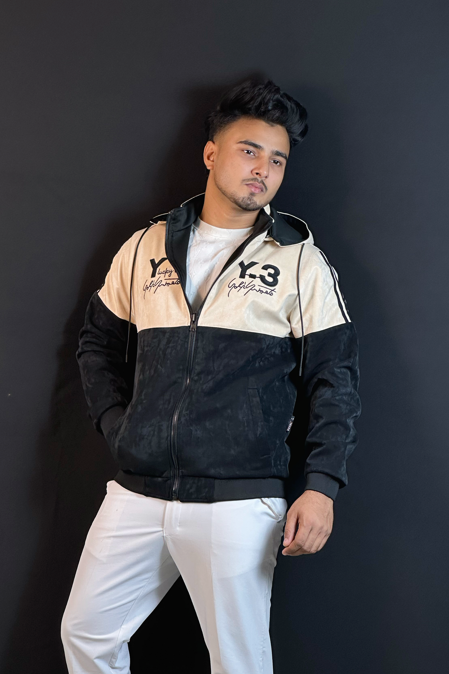 ক্রিম কালার "টু ইন ওয়ান" চায়না জ্যাকেট-Y3