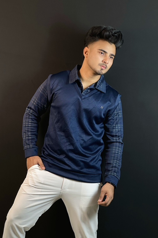 নেভিব্লু ওল্ড মানি চায়না সোয়েটশার্ট-VEST