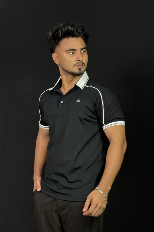 Black Colour Polo T-Shirt |SSZ