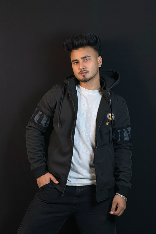 ব্ল্যাক কালার চায়না জ্যাকেট-AK