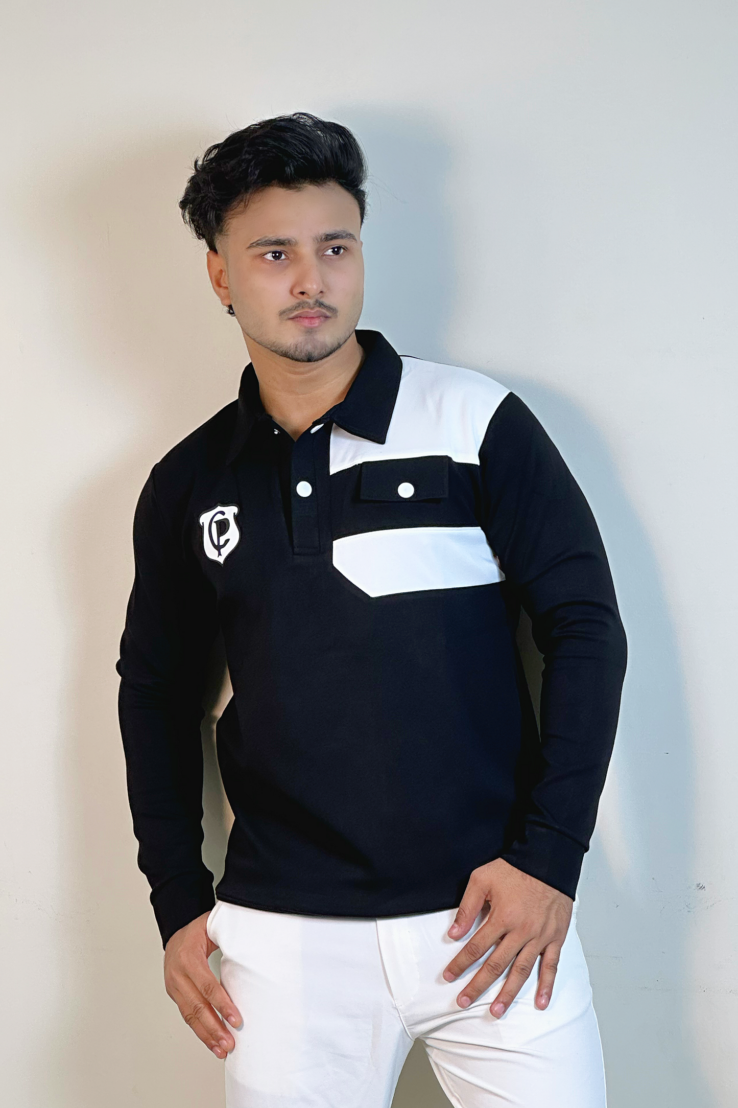 সাদাকালো কালার সোয়েটশার্ট-CP