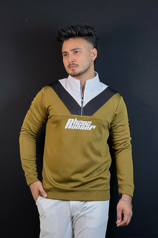 অলিভ কালার সোয়েটশার্ট-V