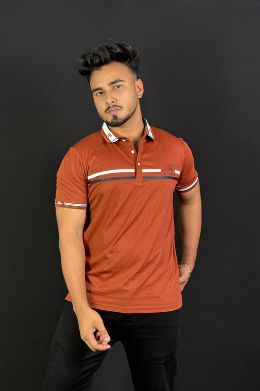 Rust Orange Colour Polo T-Shirt |Paris