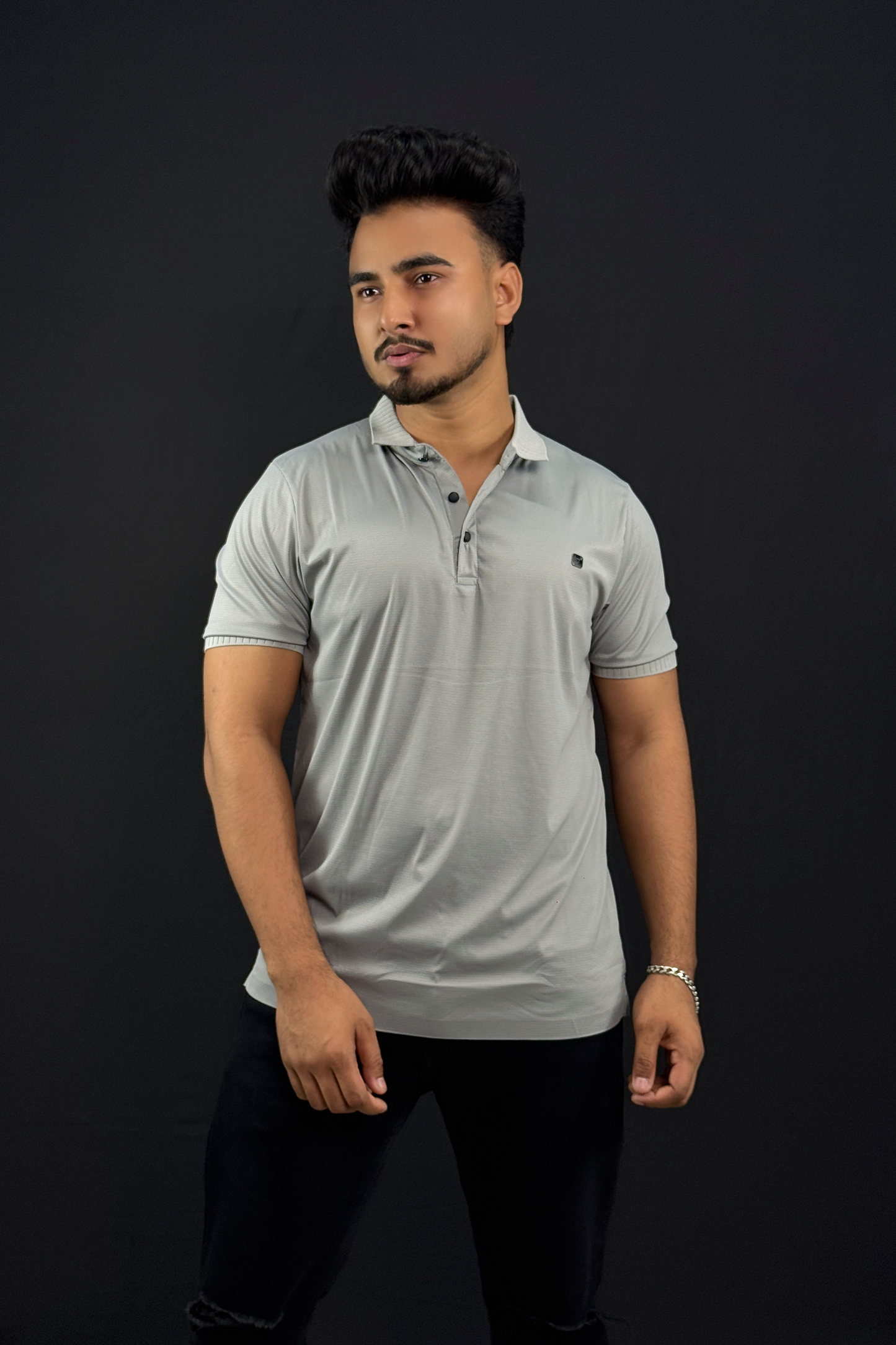Ash Colour Polo T-Shirt |ZZ