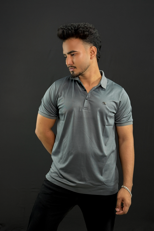 Gray Colour Polo T-Shirt |ZZ