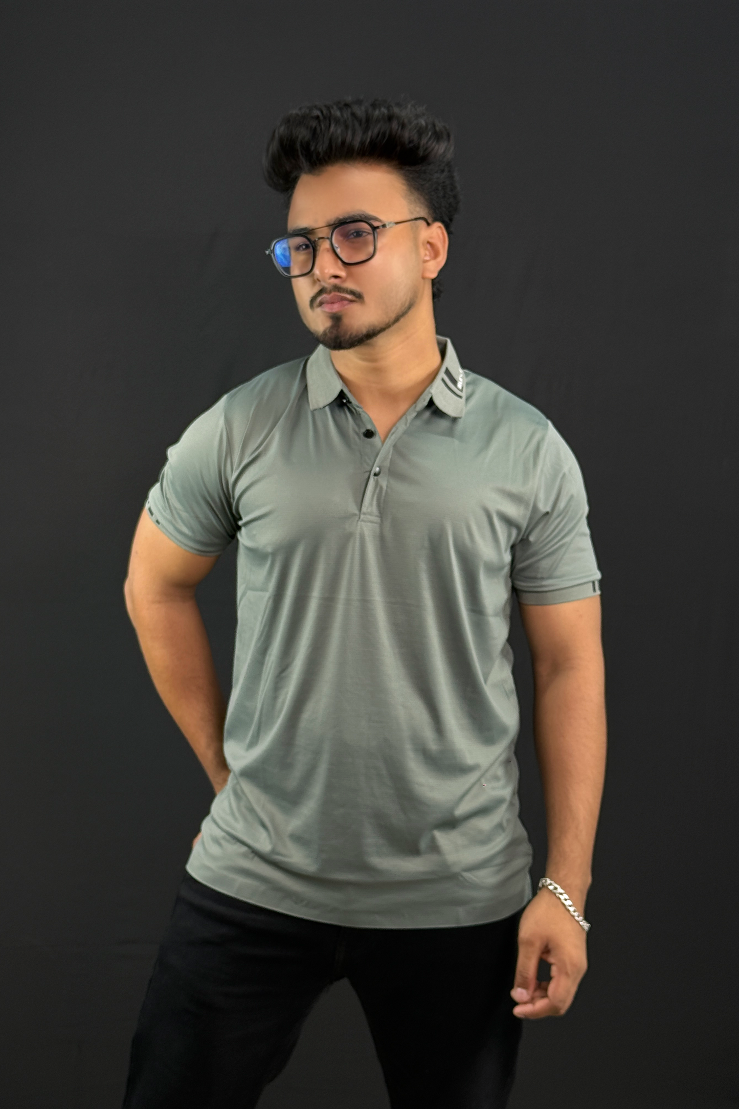 Ash Colour Polo T-Shirt |Believe