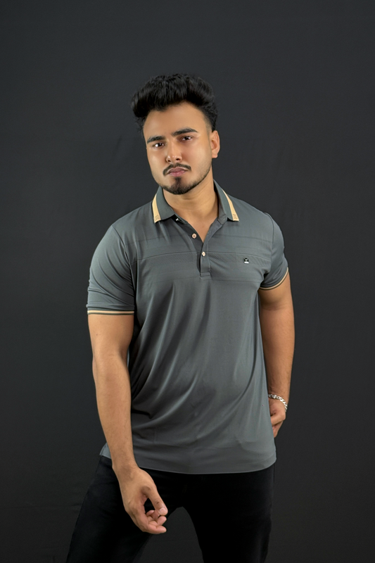 Gray Stripe Colour Polo T-Shirt |Ranger