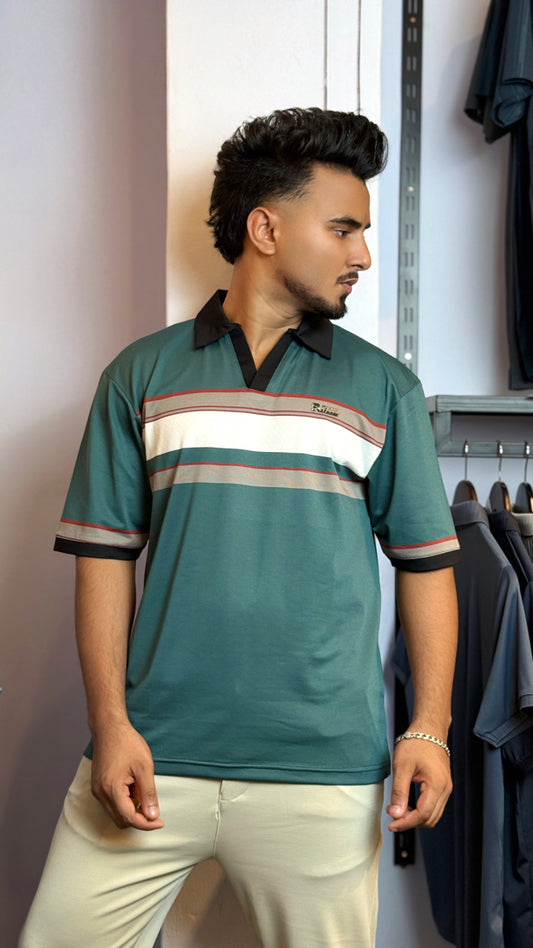 Bottel Green Colour Polo T-Shirt |OMB