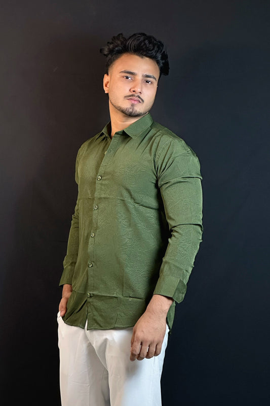 Olive Colour China Formal Shirt |VM