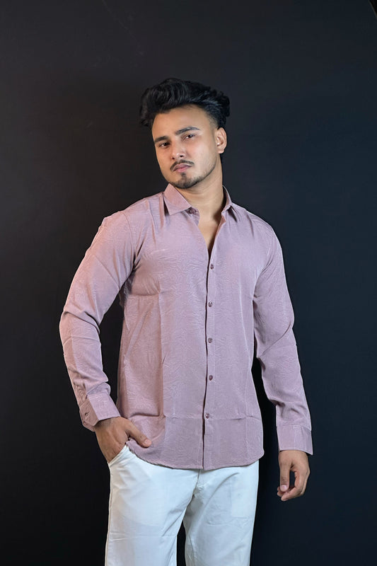 Light Pink Colour China Formal Shirt Crushed
