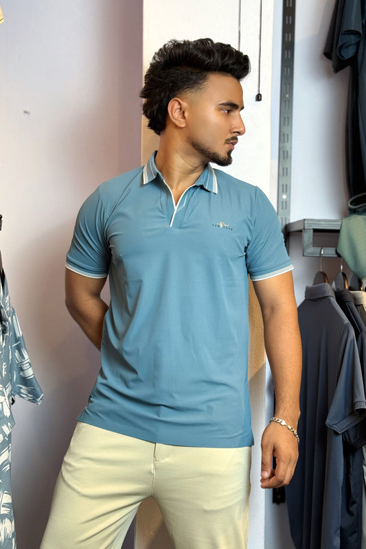 Sea Blue Polo T-Shirt |TYO