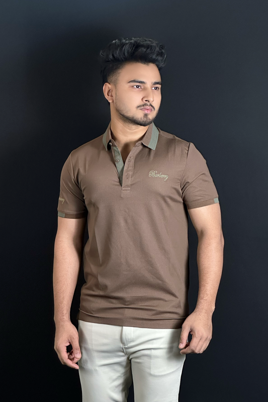 চকলেট কালার পোলো টি-শার্ট-Barbery