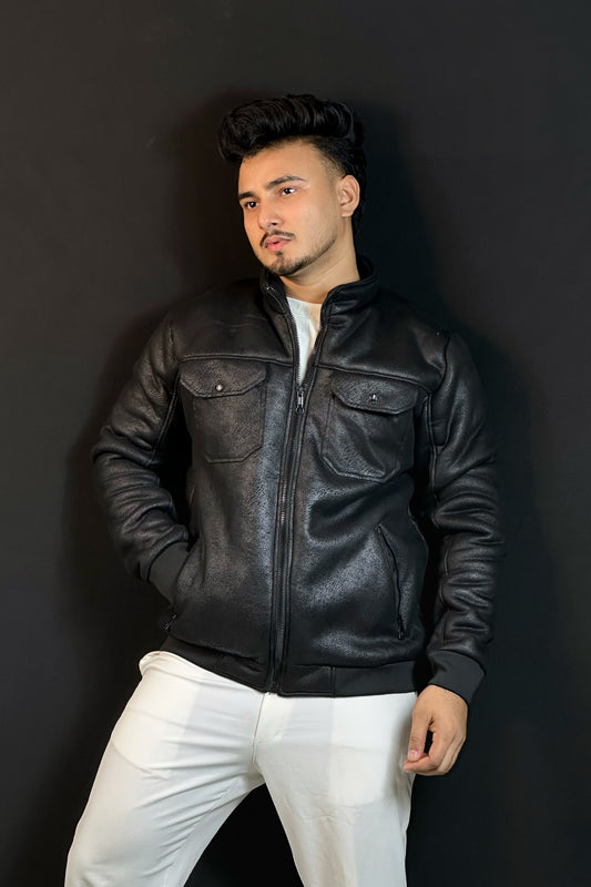 কালো কালার চায়না জ্যাকেট-EXCEL-DP( এটা চামড়ার নয় )