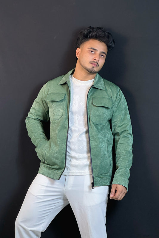 লেমন কালার চায়না ভেলভেট জ্যাকেট-Collar