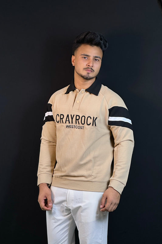 ব্রাউন কালার সোয়েটশার্ট-ROCK