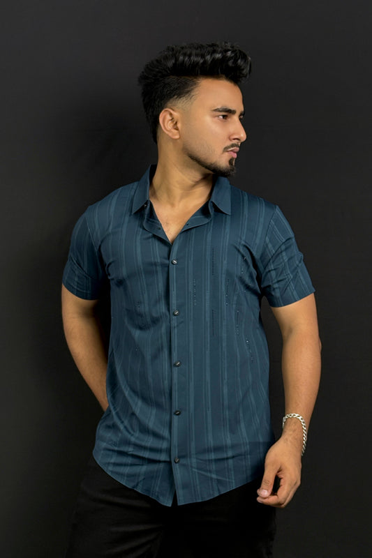 Petrol Colour Half Slevee Shirt