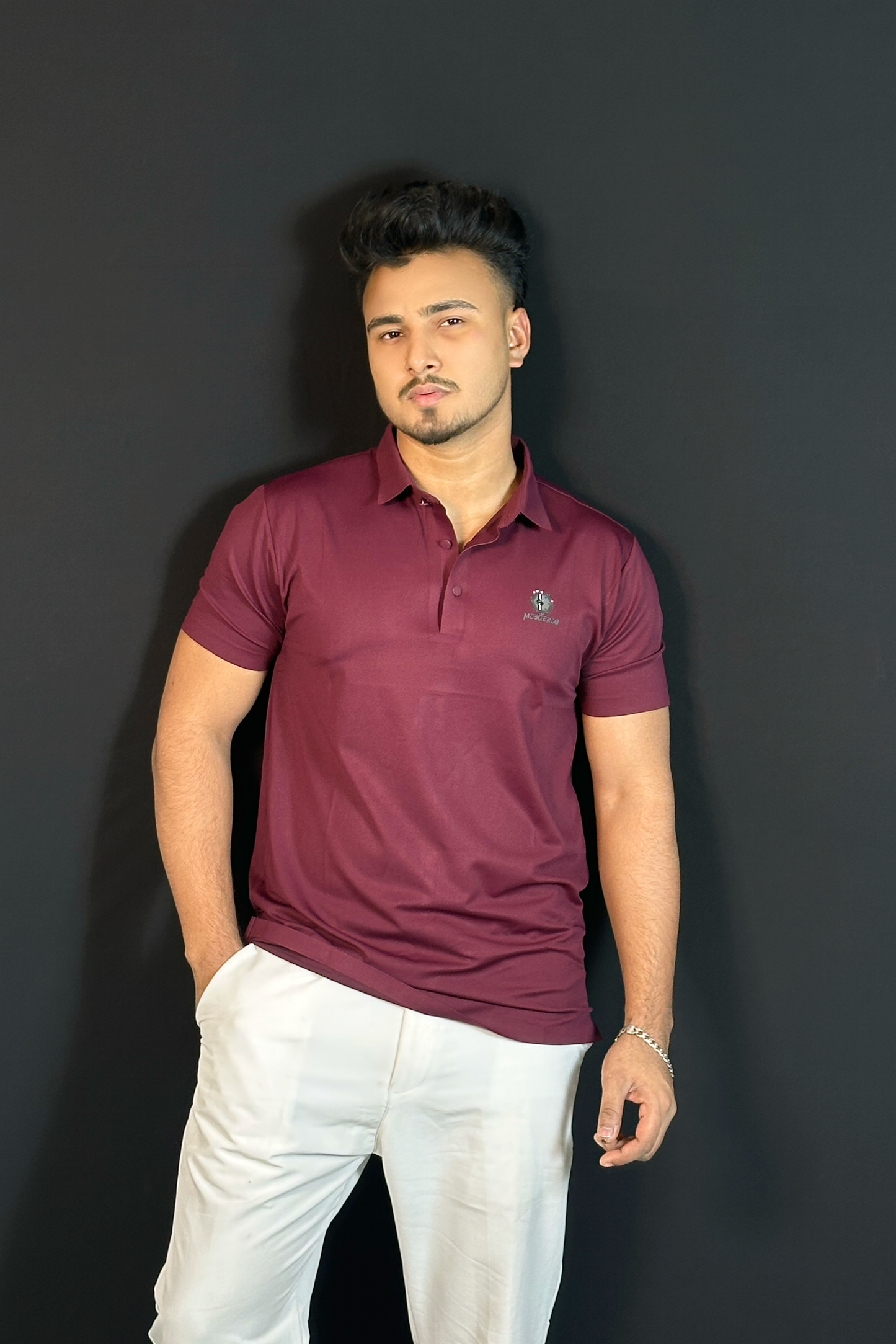 মেরুন কালার পোলো টি-শার্ট-T