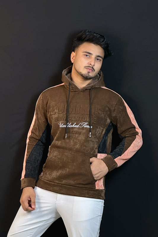 চকলেট কালার চায়না হুডি-LUMIN